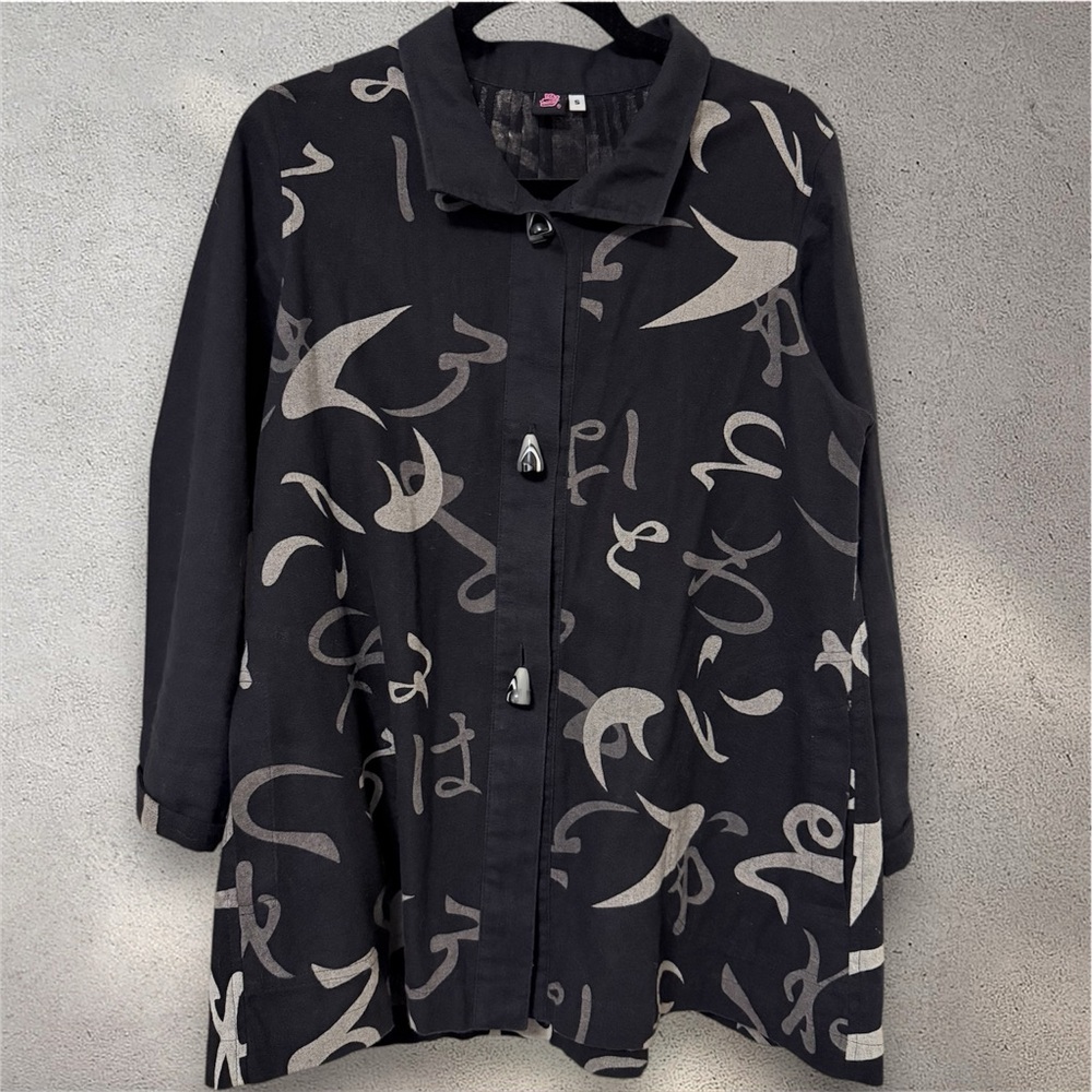 Cupcake International Artsy Art-To-Wear Tunic Lagenlook Loose Fit Tunic Small